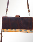 American Darling Wristlet Bag, Hand-Painted Genuine Leather, Western Vegetable Tanned Full Grain Leather Wallet Bag