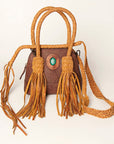 American Darling Hand Tooled Hair On Genuine Leather Women Bag Western Handbag Purse