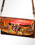 American Darling Wallet Hair on Full Grain Genuine Leather Western Women Bag | Handbag Purse Travel Clutch