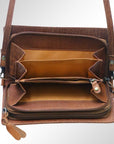 American Darling Organiser Hair-On Hand Tooled Genuine Leather Women Bag Western Handbag Purse
