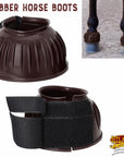 Hilason Western Horse PVC Ribbed Double Hook & Loop Leg Bell Boots