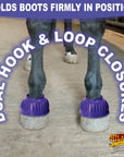 Hilason Western Horse PVC Ribbed Double Hook & Loop Leg Bell Boots