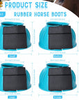 Hilason Western Horse PVC Ribbed Double Hook & Loop Leg Bell Boots