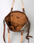 American Darling ADBG502ABRAH Tote Hand Tooled Hair-On Genuine Leather Women Bag Western Handbag Purse