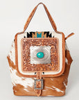 American Darling Hand Tooled Hair On Genuine Leather Women Bag Western Handbag Purse