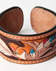 American Darling Bracelet Hand Tooled Carved Genuine Leather Women | Handmade Western Rustic