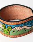 American Darling Bracelet Hand Tooled Carved Genuine Leather Women | Handmade Western Rustic