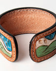 American Darling ADBRF159 Hand tooled carved Genuine Leather Bracelet women