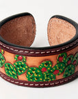American Darling Bracelet Hand Tooled Carved Genuine Leather Women | Handmade Western Rustic