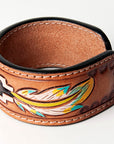 American Darling ADBRF164 Hand tooled carved Genuine Leather Bracelet women