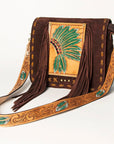 American Darling ADBGA213 Messenger Genuine Leather Women Bag Western Handbag Purse
