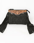 American Darling Western Small Crossbody Bag – Genuine Hair-On Cowhide Leather with Fringes, Adjustable Strap, Handcrafted in Texas
