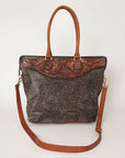 American Darling Tote Hand Tooled Hair On Genuine Leather Women Bag Western Handbag Purse