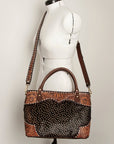 American Darling Tote Hand Tooled Hair On Genuine Leather Women Bag Western Handbag Purse