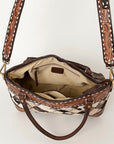 American Darling Tote Hand Tooled Hair On Genuine Leather Women Bag Western Handbag Purse