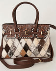 American Darling Tote Hand Tooled Hair On Genuine Leather Women Bag Western Handbag Purse