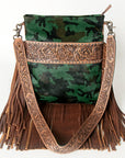 ADBGS192W American Darling Hand Tooled Hair On Genuine Leather Women Bag Western Handbag Purse