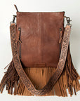 ADBGS192W American Darling Hand Tooled Hair On Genuine Leather Women Bag Western Handbag Purse