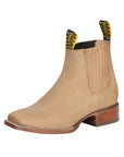 El General Square Toe Ankle Boot — Nubuck Light Brown