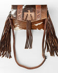American Darling ADBGS178TB Envelope Hand Tooled Hair On Genuine Leather women bag western handbag purse