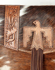 American Darling ADBGS178TB Envelope Hand Tooled Hair On Genuine Leather women bag western handbag purse