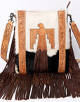 ADBGS192TB American Darling Hand Tooled Hair On Genuine Leather Women Bag Western Handbag Purse