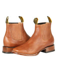 El General Square Toe Ankle Boot — Tejas Ocre