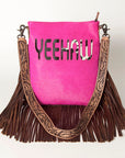 American Darling Messenger Hand Tooled Hair On Genuine Leather Western Women Bag Handbag Purse | Cute