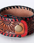 American Darling Bracelet Hand Tooled Carved Genuine Leather Women | Handmade Western Rustic