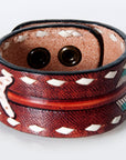American Darling ADBRF167 Hand tooled carved Genuine Leather Bracelet women