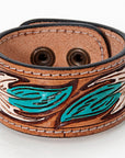 American Darling ADBRF169 Hand tooled carved Genuine Leather Bracelet women