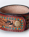 American Darling ADBRF172 Hand tooled carved Genuine Leather Bracelet women