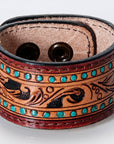 American Darling Bracelet Hand Tooled Carved Genuine Leather Women | Handmade Western Rustic