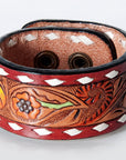 American Darling Bracelet Hand Tooled Carved Genuine Leather Women | Handmade Western Rustic
