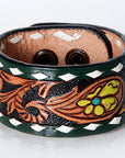 American Darling Bracelet Hand Tooled Carved Genuine Leather Women | Handmade Western Rustic