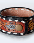 American Darling Bracelet Hand Tooled Carved Genuine Leather Women | Handmade Western Rustic