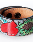 American Darling Bracelet Hand Tooled Carved Genuine Leather Women | Handmade Western Rustic