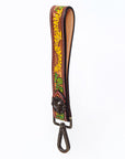 American Darling ADWSF106 Hand Tooled Genuine Leather Handle Strap For Wristlet Bags