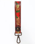 American Darling ADWSF117 Hand Tooled Genuine Leather Handle Strap For Wristlet Bags