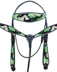 Western Horse Headstall Breast Collar American Leather Hilason camouflage