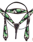 Western Horse Headstall Breast Collar American Leather Hilason camouflage