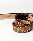 American Darling ADBLF113-L Beautifully Hand Tooled Genuine American Leather Belt Men and Women