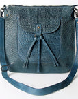 Vintage Handmade Genuine Cowhide Leather Crossbody Bag For Women With Western Flair