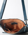 Vintage Handmade Genuine Cowhide Leather Crossbody Bag For Women With Western Flair