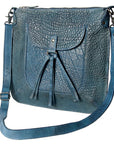 Vintage Handmade Genuine Cowhide Leather Crossbody Bag For Women With Western Flair