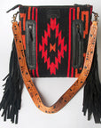 American Darling ADBGZ555 Signature Crossbody Hand Tooled Saddle Blanket Genuine Leather Women Bag Western Handbag Purse