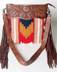 American Darling ADBGZ556 Signature Crossbody Hand Tooled Saddle Blanket Genuine Leather Women Bag Western Handbag Purse