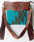 American Darling ADBGZ558 Signature Crossbody Hand Tooled Saddle Blanket Genuine Leather Women Bag Western Handbag Purse