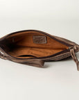 Never Mind Nmbg101B Wristlet Vintage Handmade Genuine Cowhide Leather Women Bag Western Handbag Purse