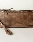 Never Mind Nmbg101B Wristlet Vintage Handmade Genuine Cowhide Leather Women Bag Western Handbag Purse